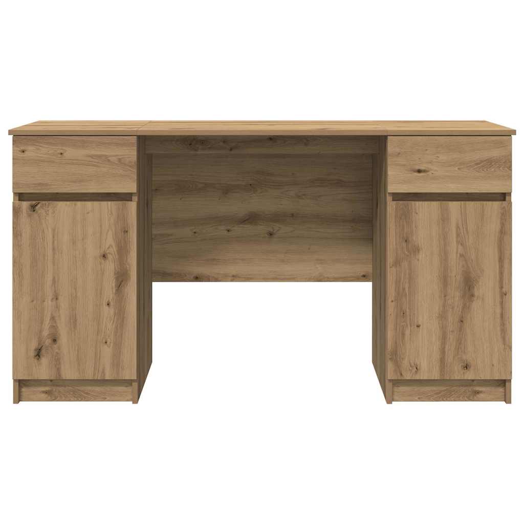 Schreibtisch mit Schubladen Weiß 140 x 49 x 76 cm Holzwerkstoff