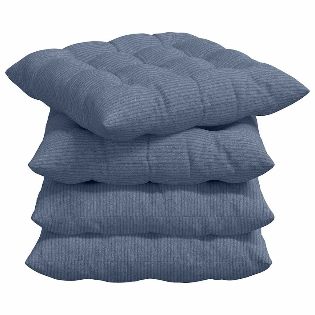Sitzkissen 4 pcs Hellgrau 40 x 40 x 6 cm Cordstoff