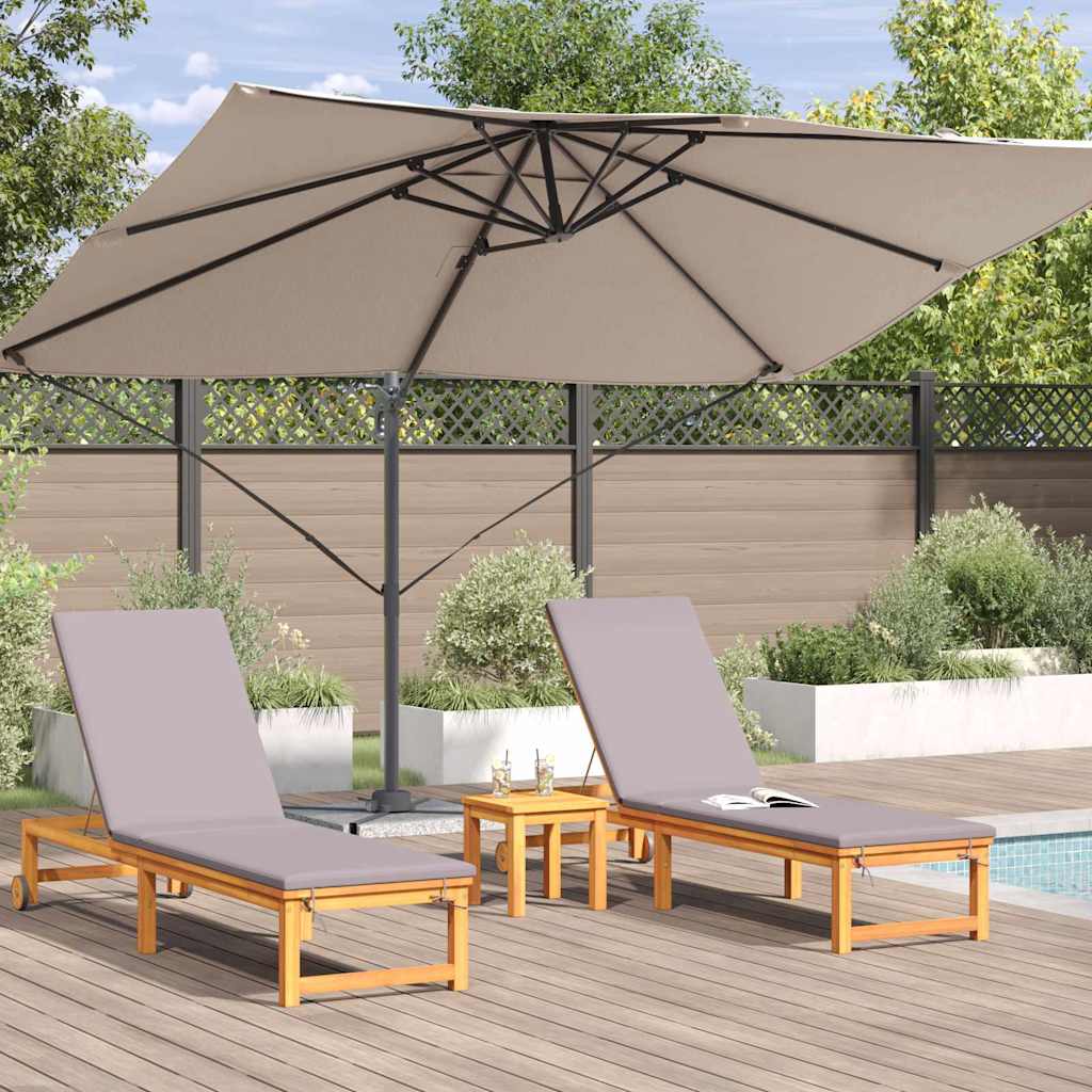 Sonnenschirm Sand 351 x 250 x 260 cm Polyester und Aluminium