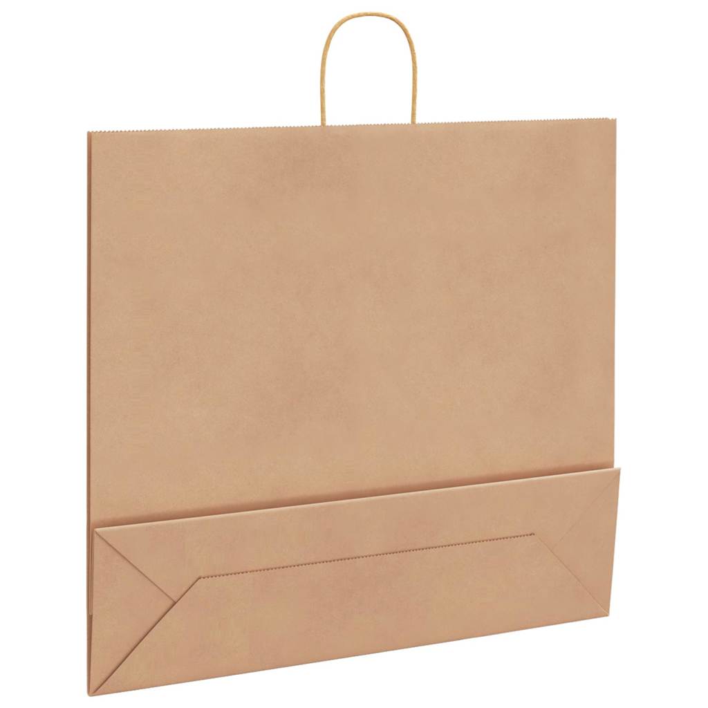 Papiertragetaschen 50 Stk. mit Henkeln Braun 21x11x36 cm