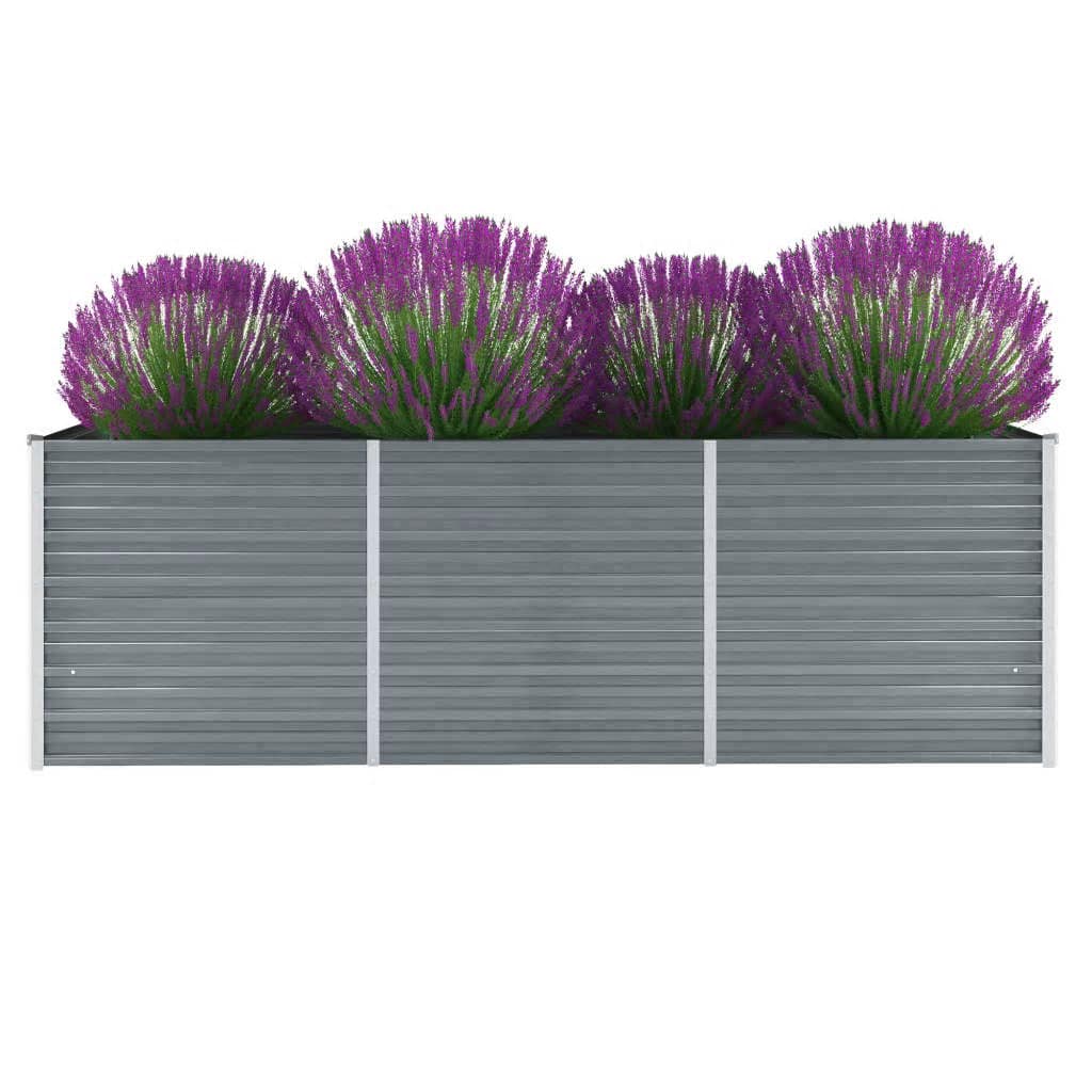 Hochbeet 160 x 80 x 77 cm Verzinkter Stahl Grau