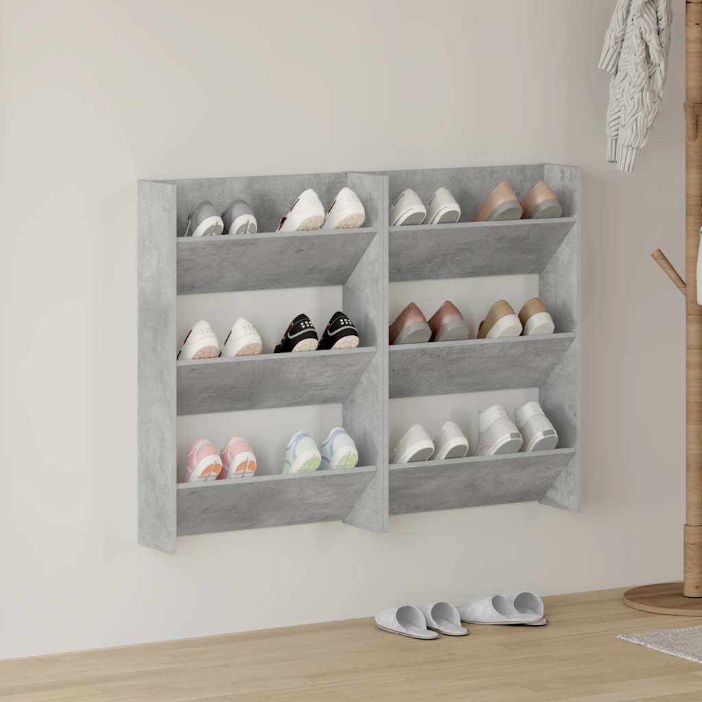 Wand-Schuhschränke 4 Stk. Weiß 60x18x60 cm Holzwerkstoff