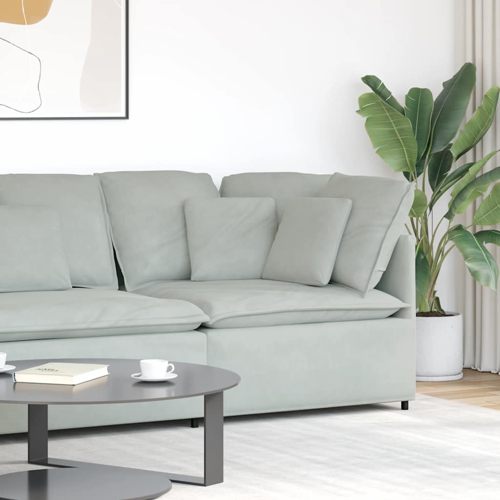 Modulares Sofa Endmodul mit Armlehne Kissen Blau 100 cm