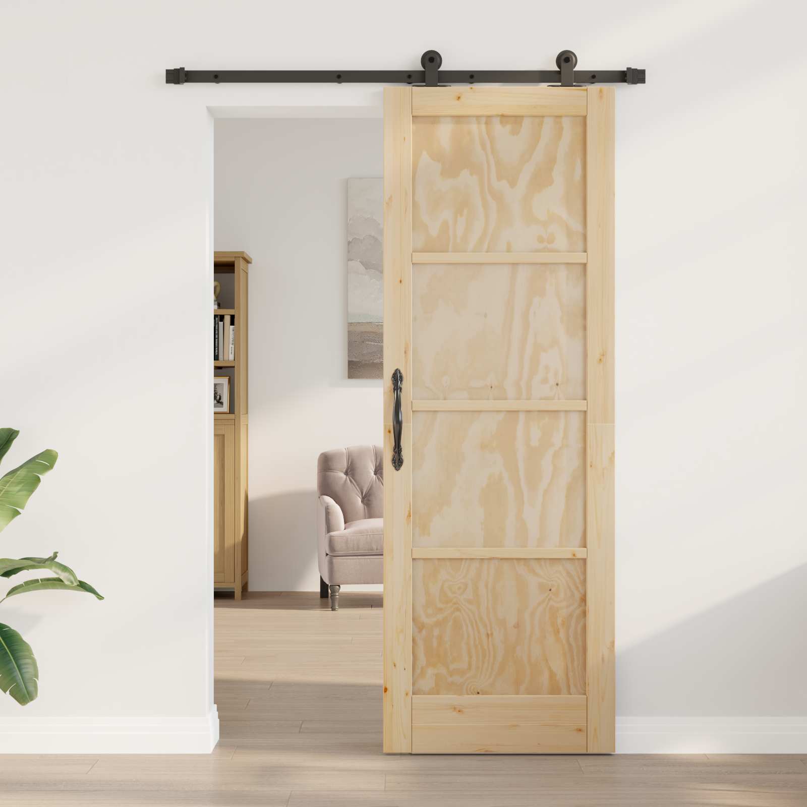 Schiebetür ORKDAL Natur 61 x 198,5 cm Massives Kiefernholz