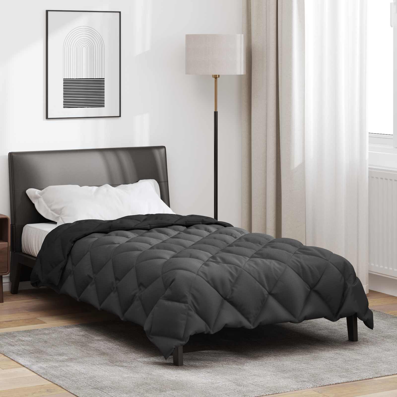 Winterbettdecke Anthrazit 135 x 200 cm Mikrofaser