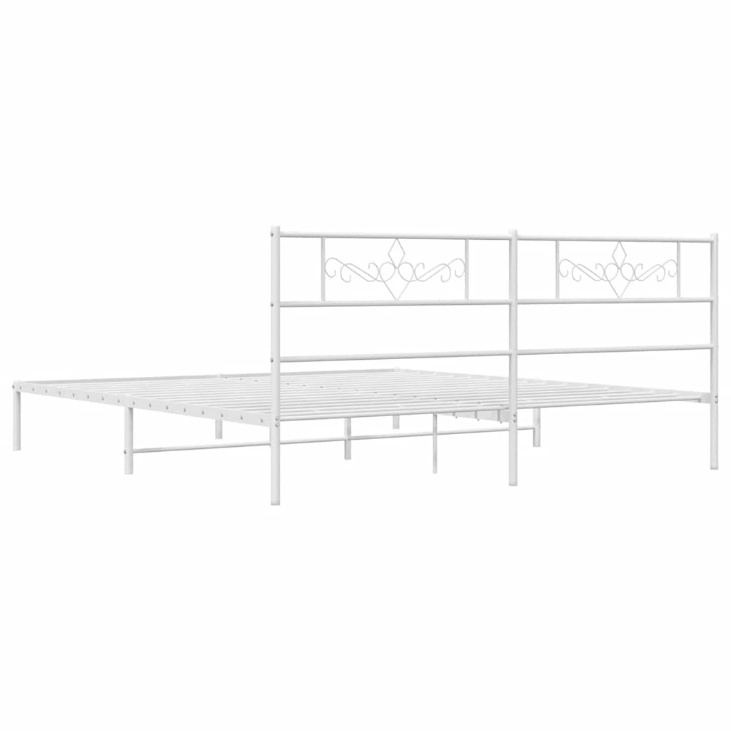 Bettgestell mit Kopfteil Metall Schwarz 100x190 cm