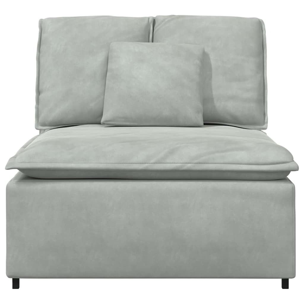 Modulares Sofa Endmodul mit Armlehne Kissen Blau 100 cm