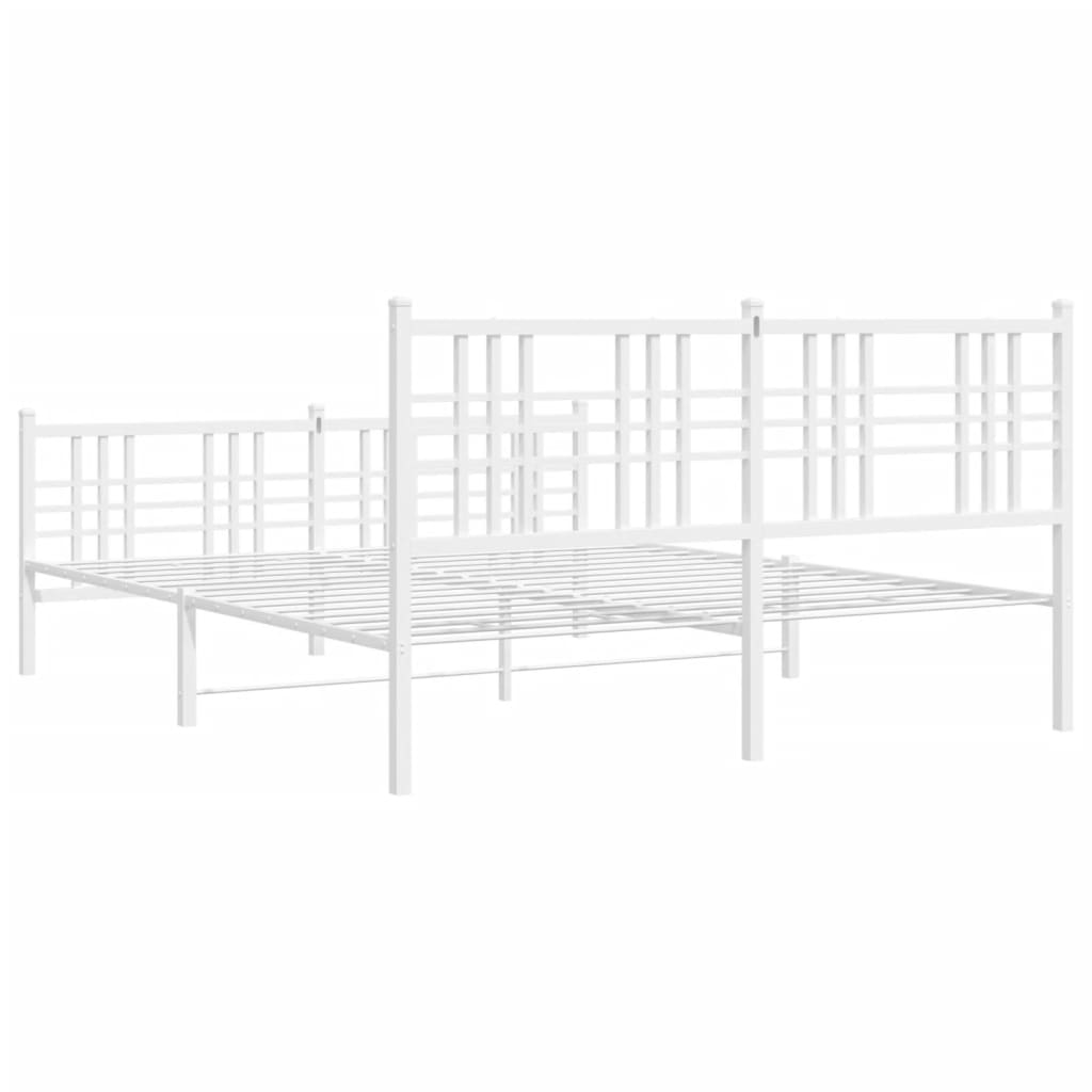 Bettgestell mit Kopf- und Fußteil Metall Schwarz 90x200 cm