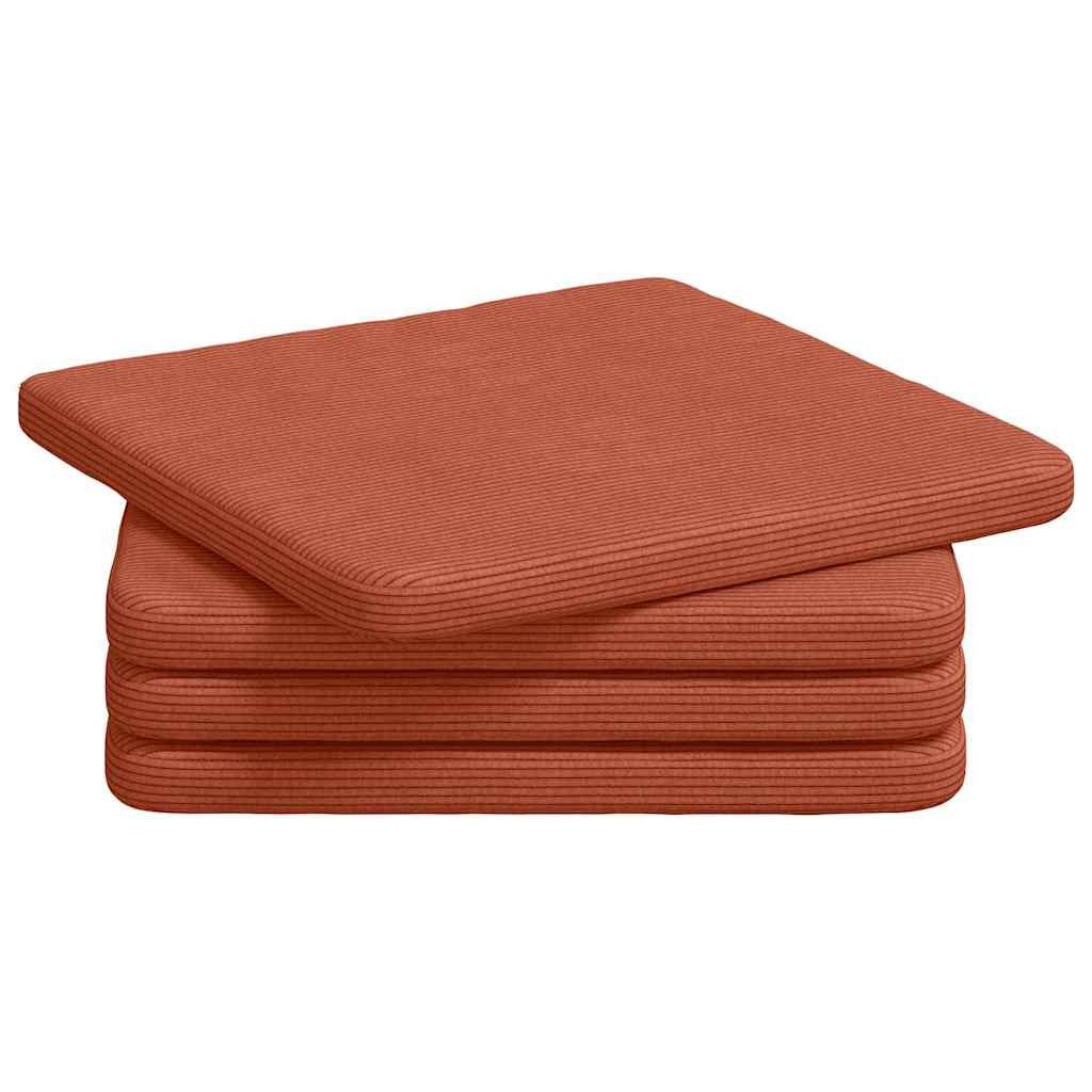 Sitzkissen 4 pcs Hellgrau 40 x 40 x 3 cm Cordstoff