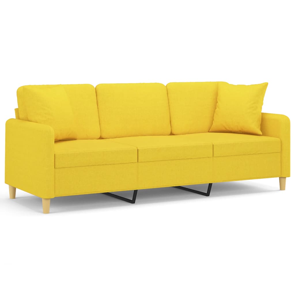 2-Sitzer-Sofa mit Zierkissen Braun 120 cm Stoff