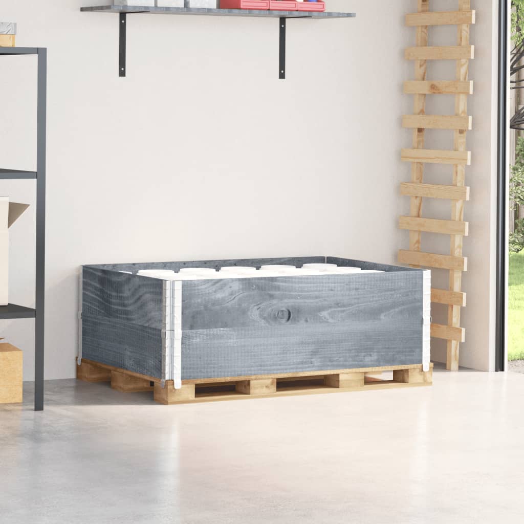 Paletten-Aufsatzrahmen Schwarz 80x60 cm Massivholz Kiefer