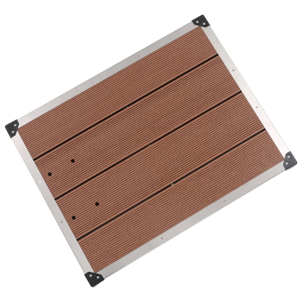 Garten-Duschwanne WPC Edelstahl 110 x 62 cm Braun