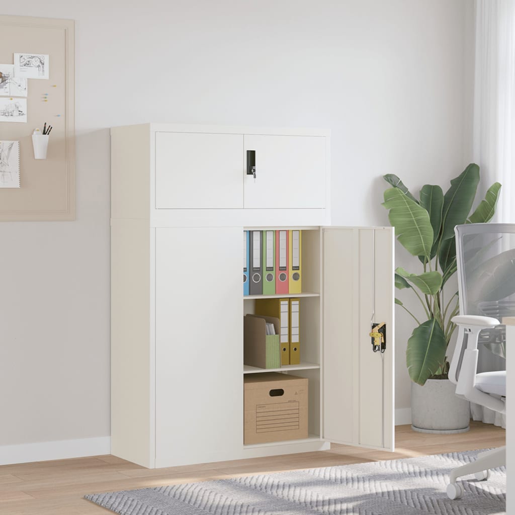 Aktenschrank Weiß 90x40x110 cm Stahl