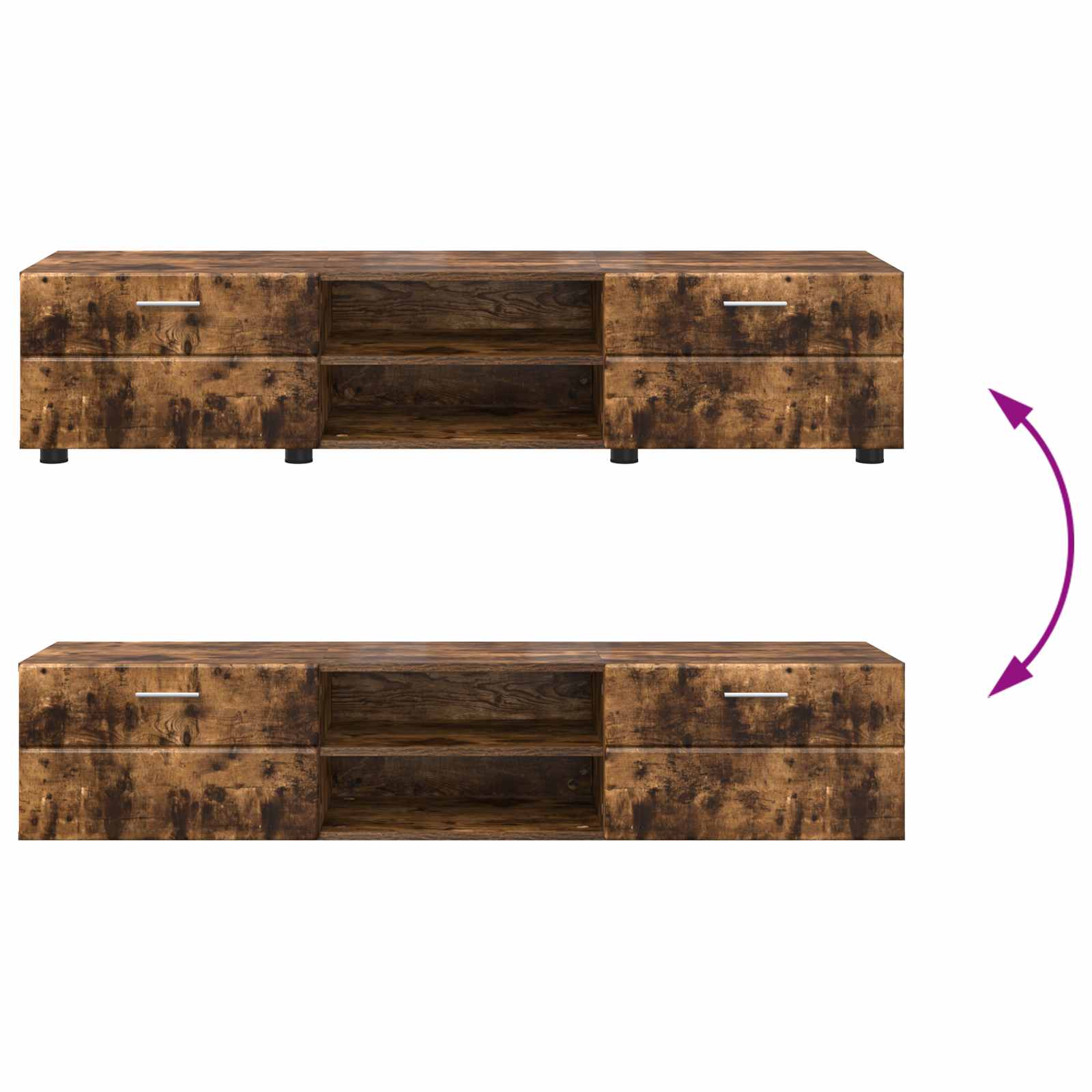 Highboard mit Regal FLORIN Weiß 60 x 35 x 182 cm Holzwerkstoff