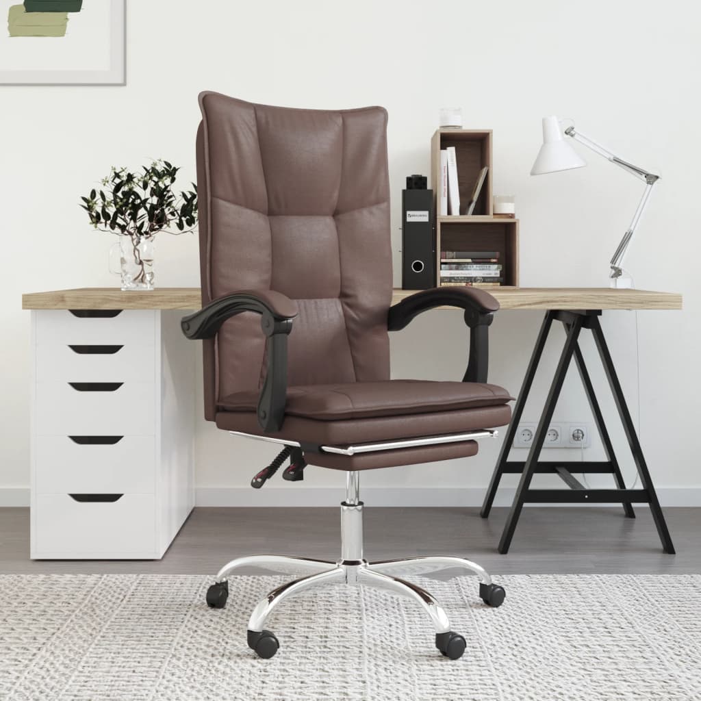 Bürostuhl mit Liegefunktion Schwarz Kunstleder