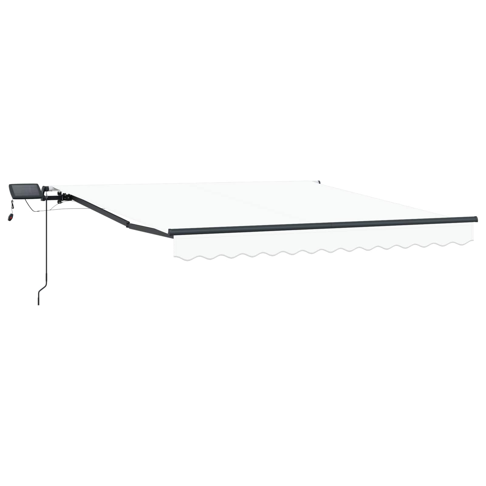 Markise Manuell Einziehbar mit LED 300x250 cm Blau und Weiß