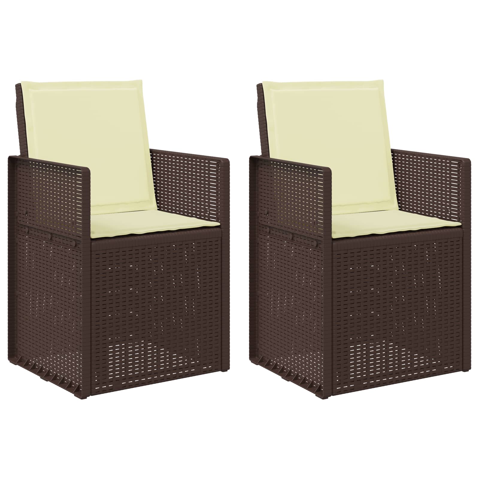 Garten Esszimmerstühle 2 pcs Weiß und Hellgrau PP