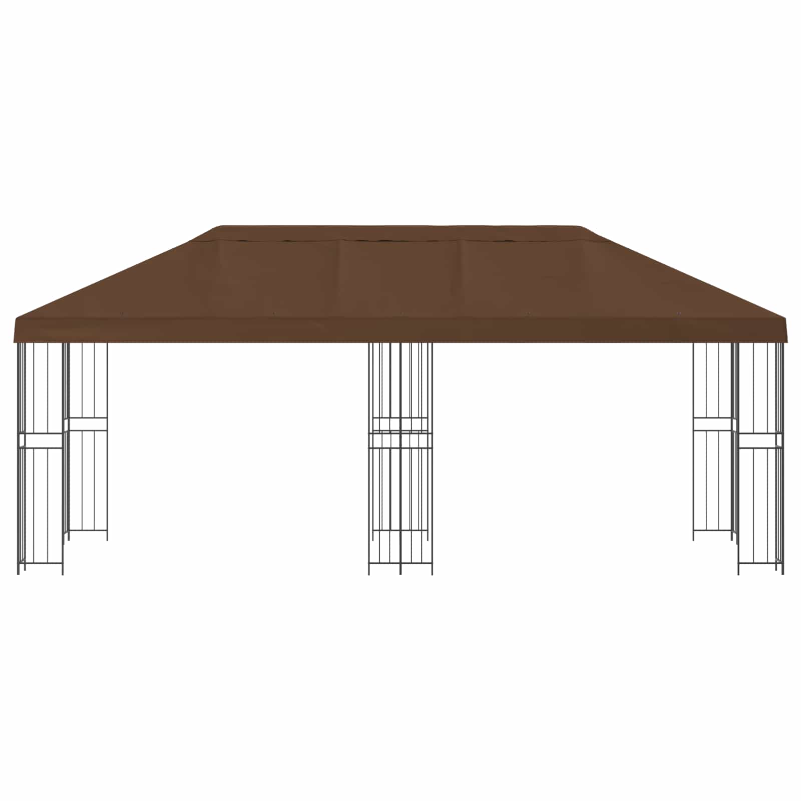Pavillon mit Seitenwänden 6 x 3 m Beige Polyester und Stahl 190