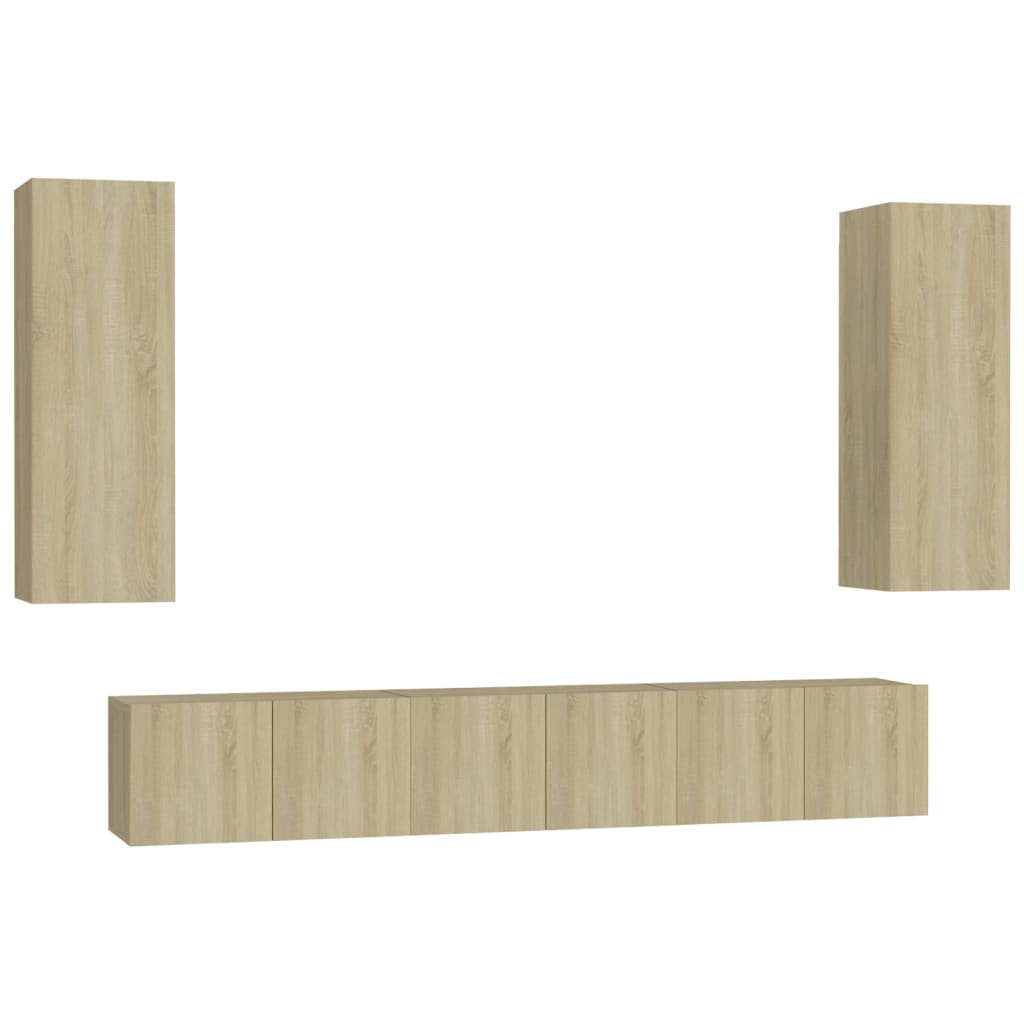 4-tlg. TV-Schrank-Set Weiß Holzwerkstoff