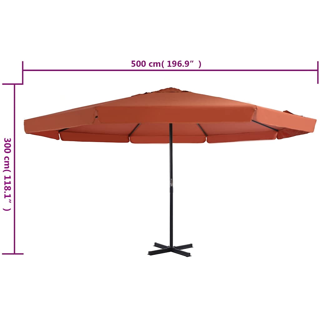 Sonnenschirm Weiß Aluminium 500 cm