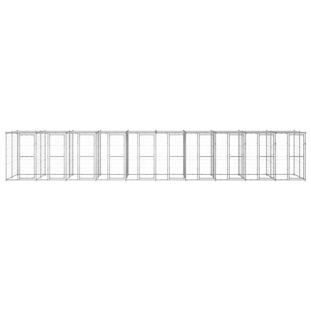 Outdoor-Hundezwinger Stahl mit Überdachung 110x220x180 cm