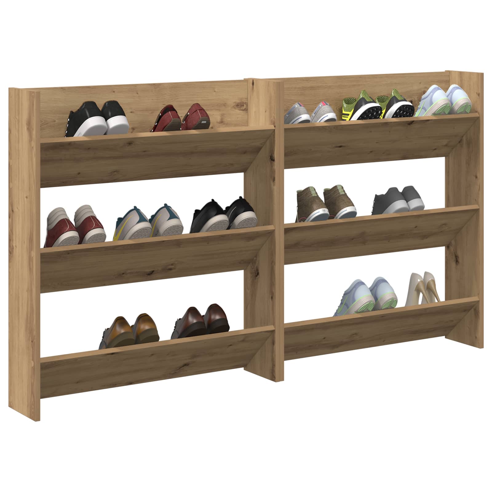 Wand-Schuhschränke 4 Stk. Weiß 60x18x60 cm Holzwerkstoff