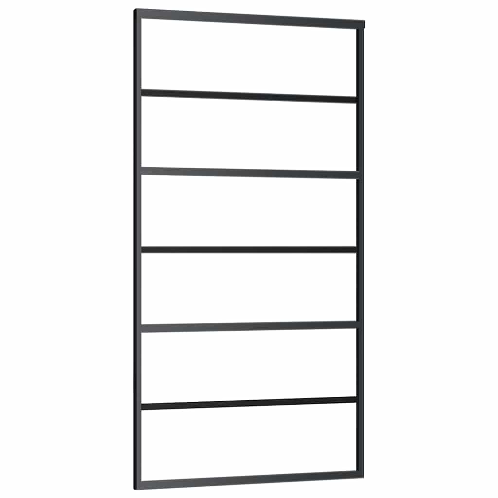 Schiebetür mit Beschlag 76x205 cm ESG-Glas & Aluminium