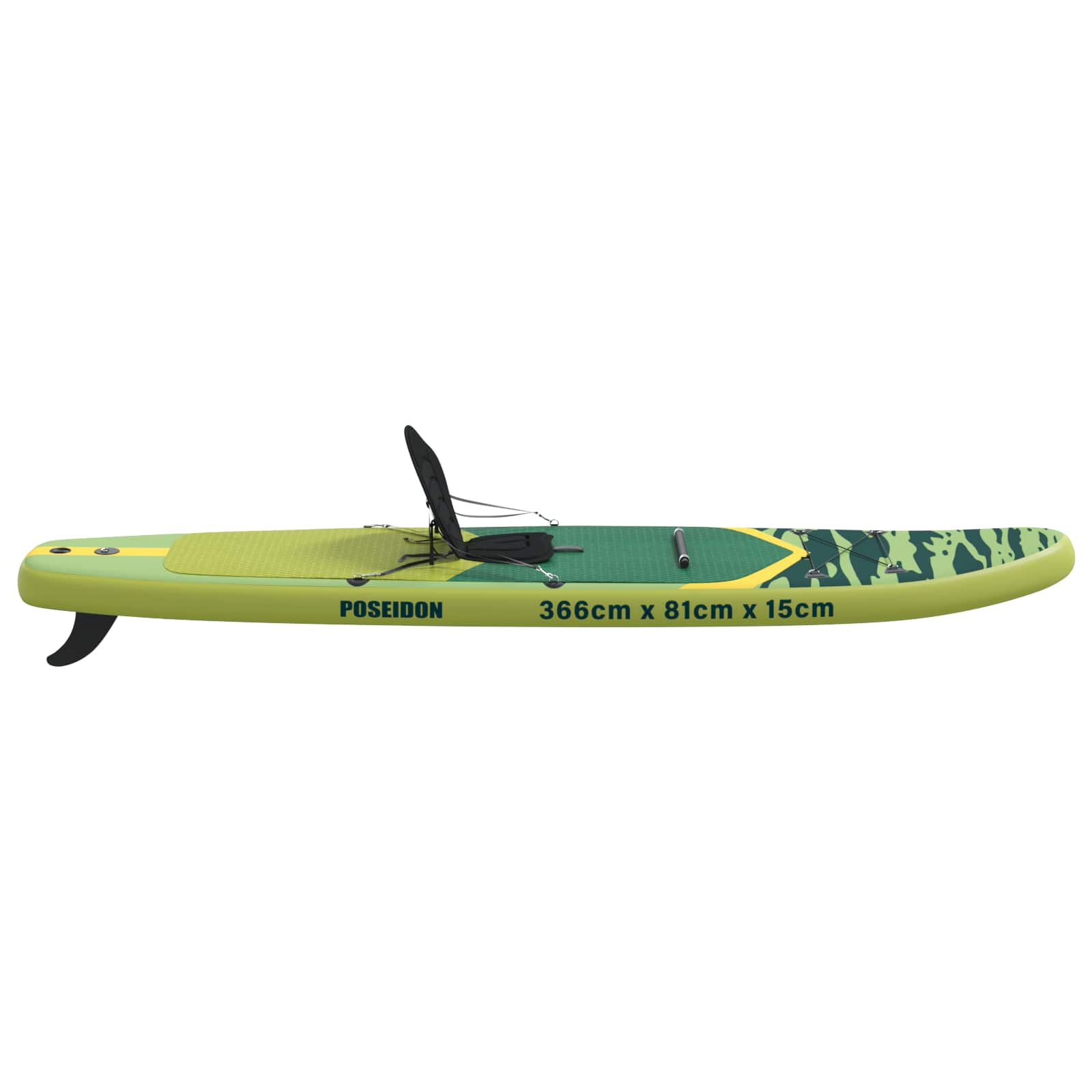 SUP Board mit Sitz 2-in-1 POSEIDON 305 x 76 x 15 cm Grün für