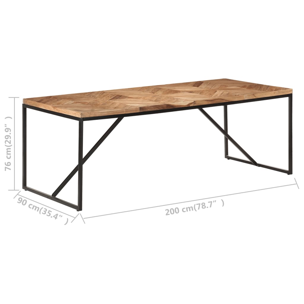 Esstisch 140x70x76 cm Massivholz Akazie und Mango