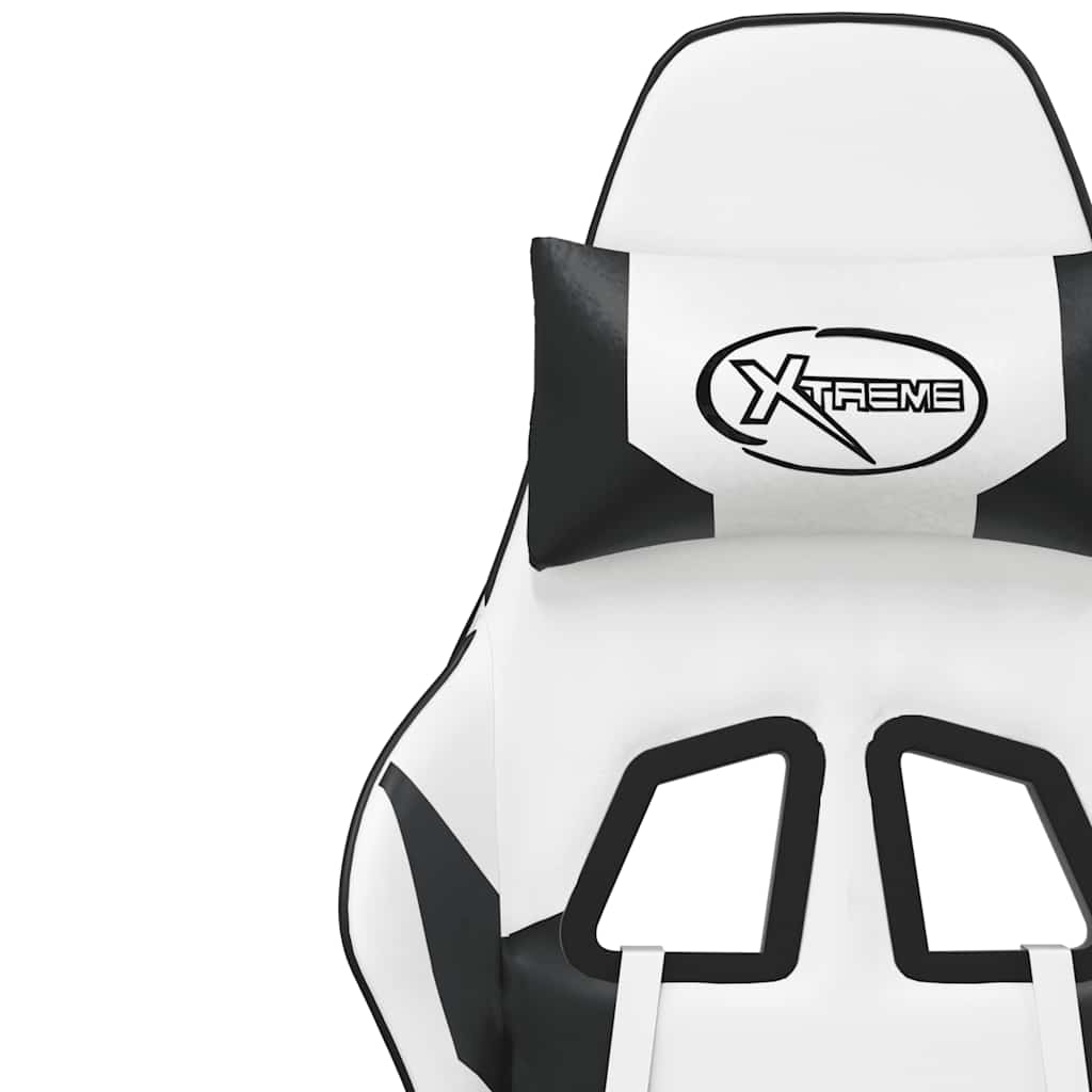 Gaming-Stuhl mit Massagefunktion Schwarz und Blau Kunstleder