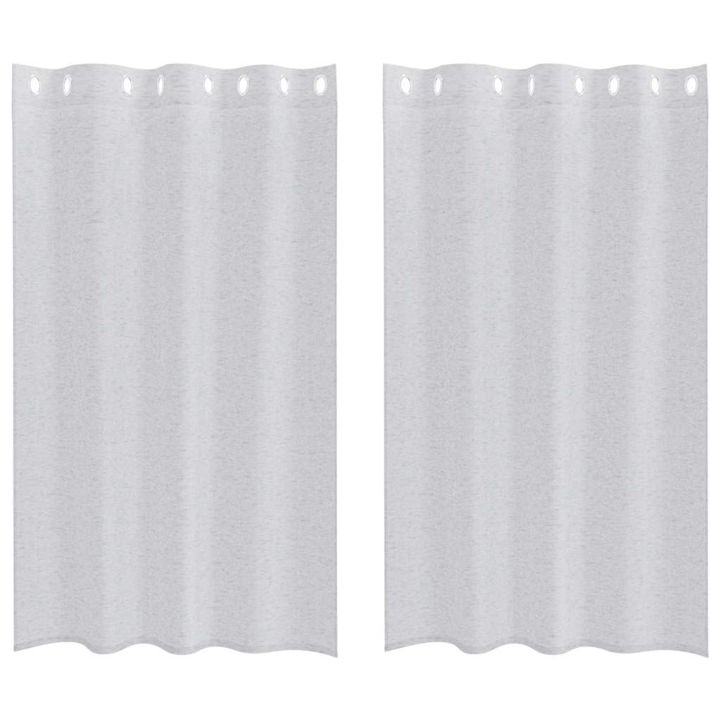 Voile-Vorhang mit Vorhängen 2 pcs Weiß 140 x 140 cm Polyester