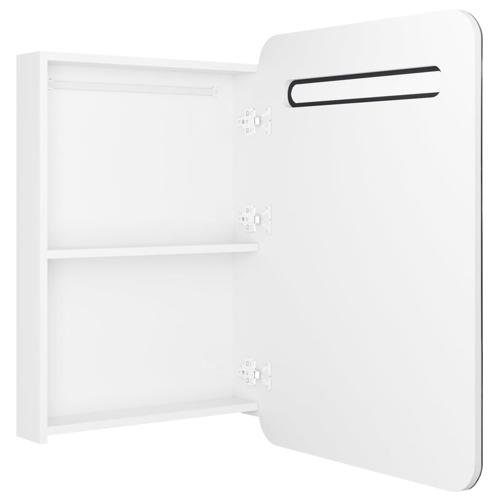 LED-Bad-Spiegelschrank Glänzendes Grau 60x11x80 cm