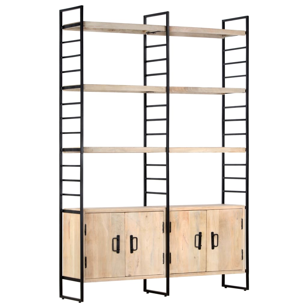 Bücherregal 4 Ebenen 124x30x180 cm Altholz Massiv