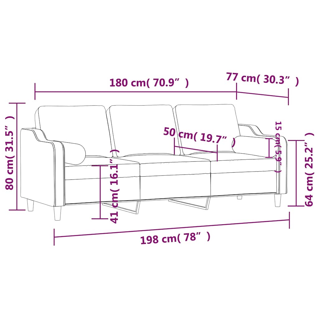 2-Sitzer-Sofa mit Zierkissen Braun 120 cm Stoff