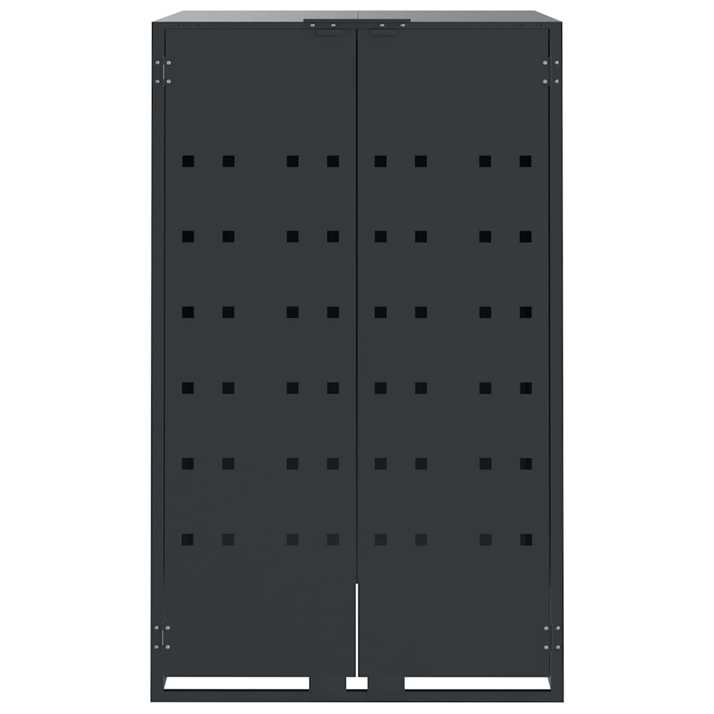 Mülltonnenbox für 2 Tonnen Schwarz 138x79x117 cm Stahl