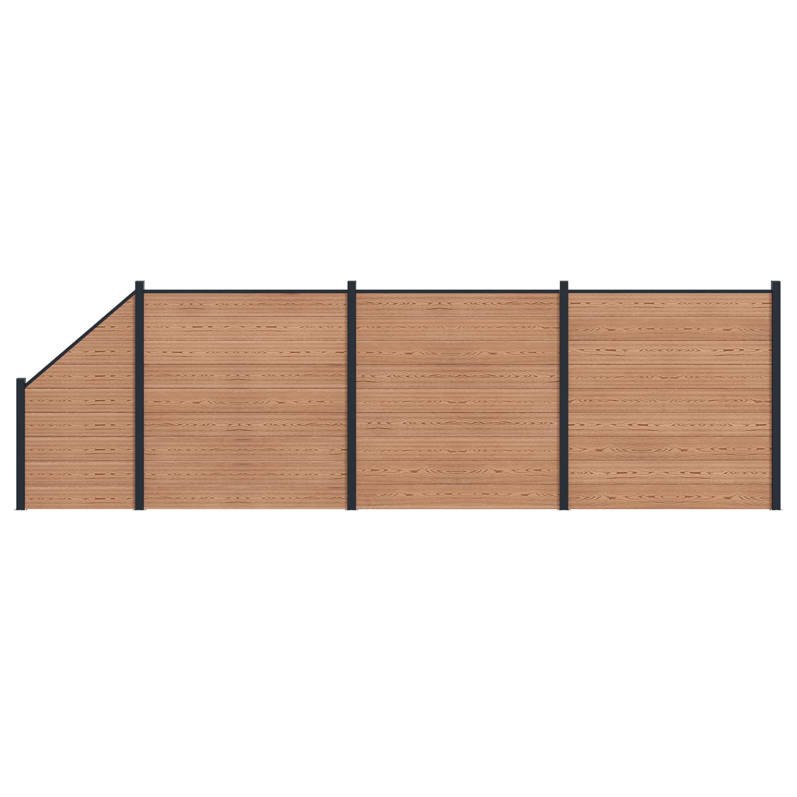 Zaunelement WPC 180x186 cm Schwarz
