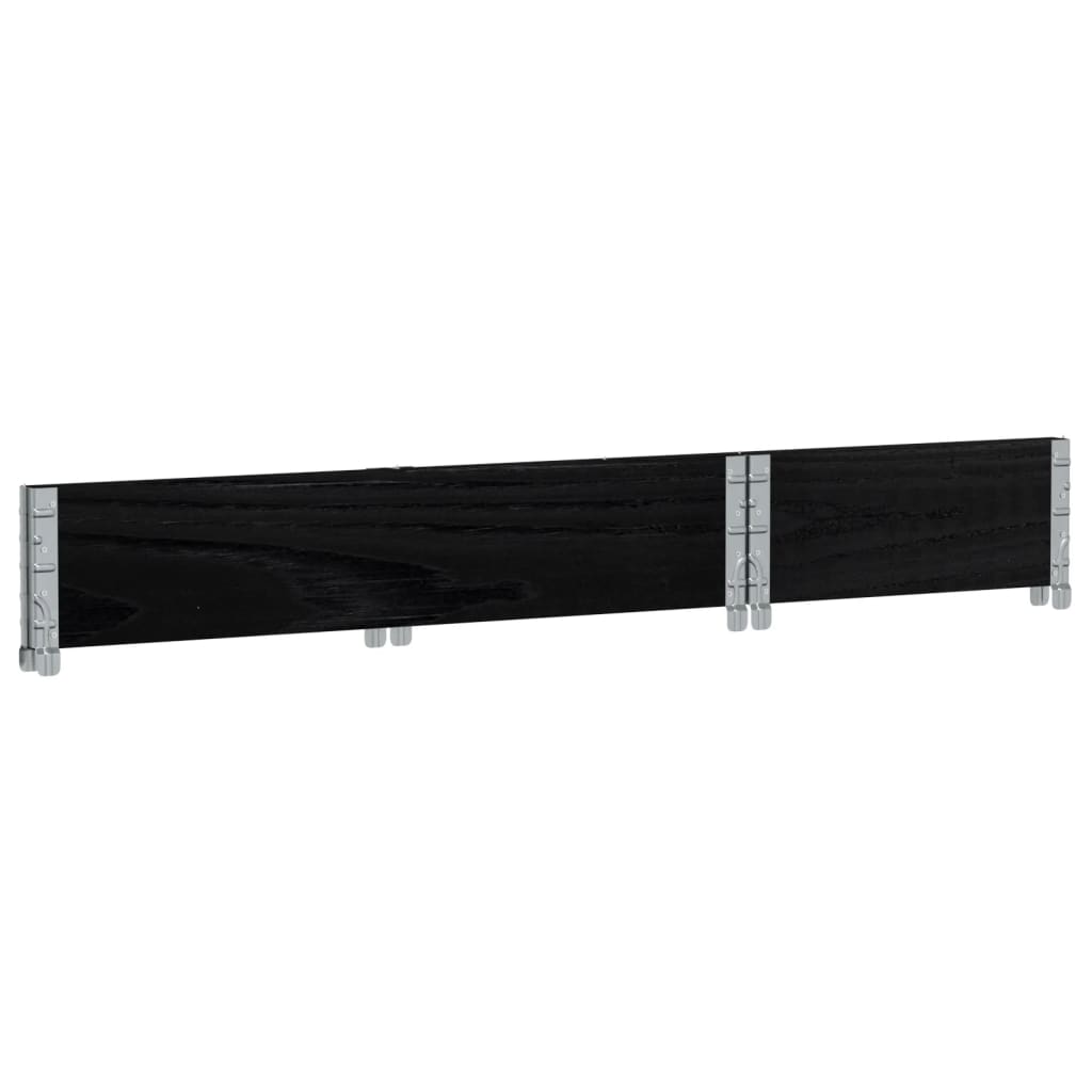 Paletten-Aufsatzrahmen Schwarz 80x60 cm Massivholz Kiefer