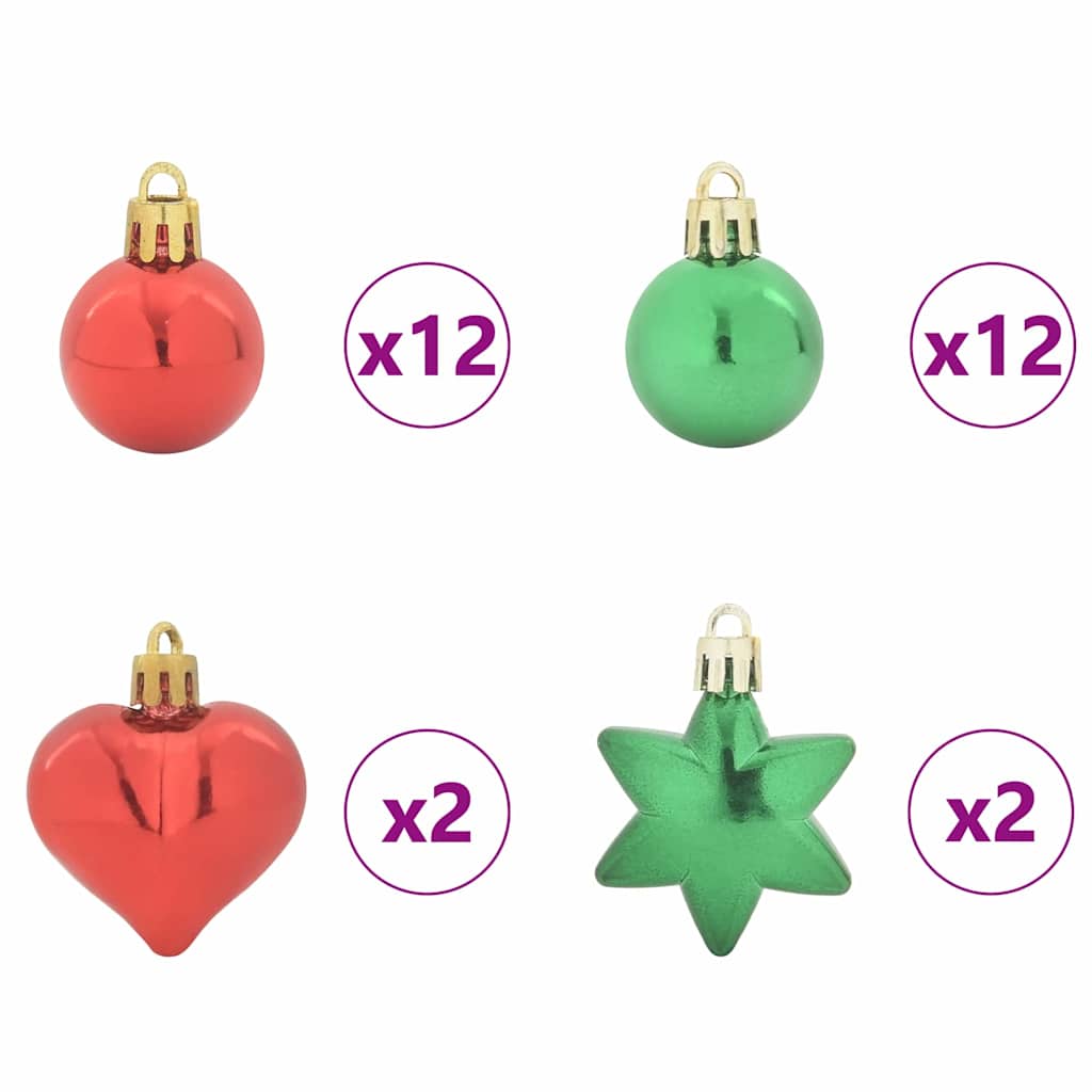 Weihnachtskugel-Set 40 pcs Gold und Rot Kunststoff