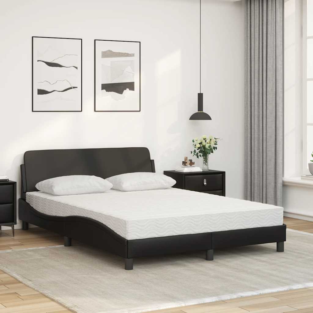 Bett mit Matratze "Dover" Schwarz 80x200 cm Kunstleder