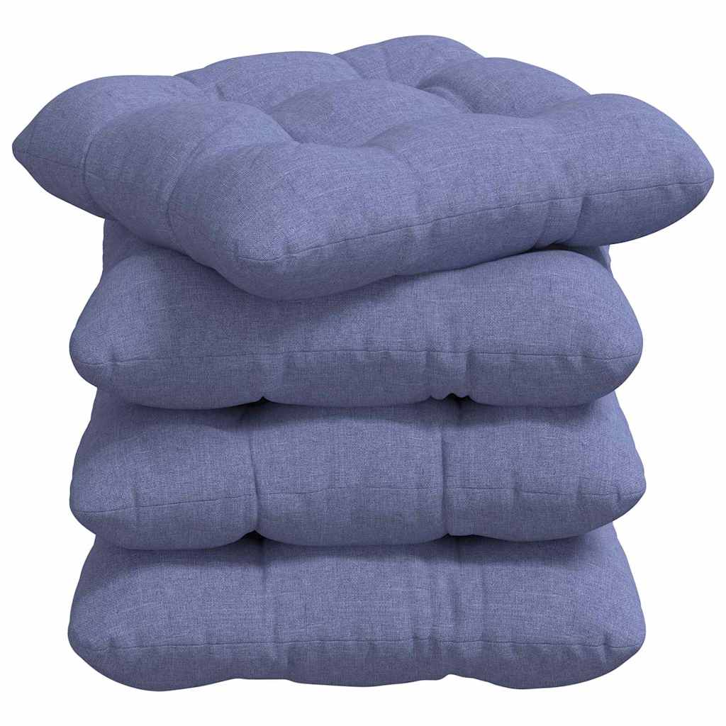 Sitzkissen 4 pcs Hellgrau 40 x 40 x 12 cm Stoff