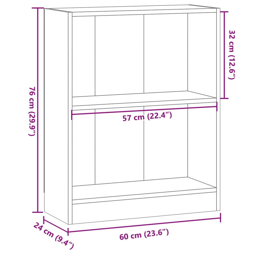 Bücherregal Weiß 40x24x75 cm Holzwerkstoff