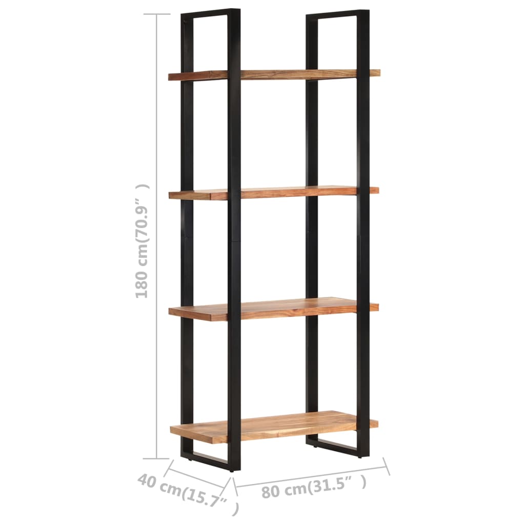Bücherregal mit 4 Böden 80x40x180 cm Altholz Massiv