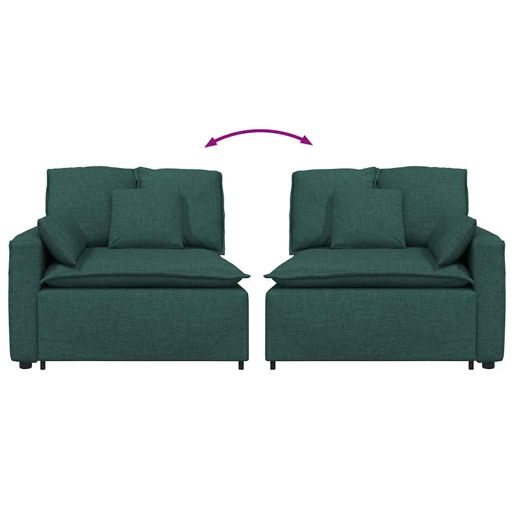 Modulares Sofa Endmodul mit Armlehne Kissen Hellgrau 100 cm