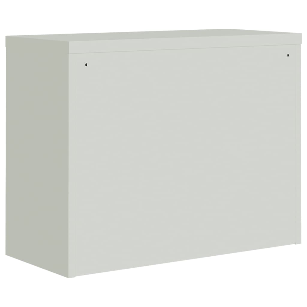 Aktenschrank mit 2 Türen Grau 90 cm Stahl