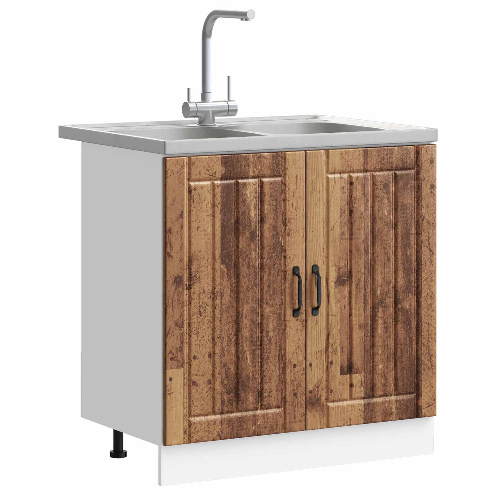 Waschbecken-Unterschrank mit Tür Lucca 2 pcs Weiß Holzwerkstoff
