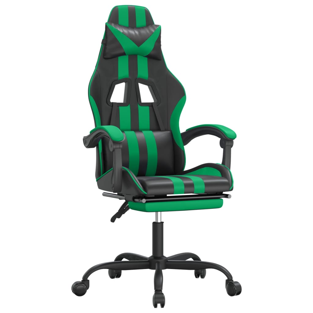 Gaming-Stuhl Drehbar Schwarz und Blau Kunstleder