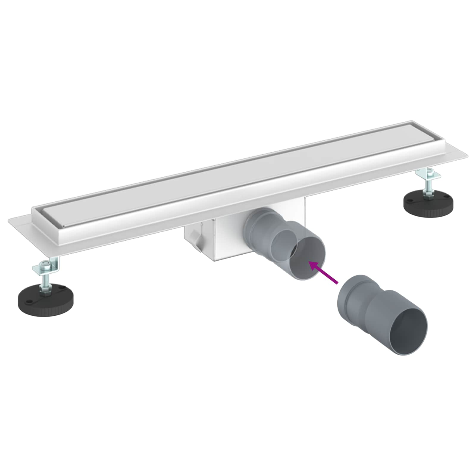 2 in 1 Duschabfluss Silber 50 cm Edelstahl 304
