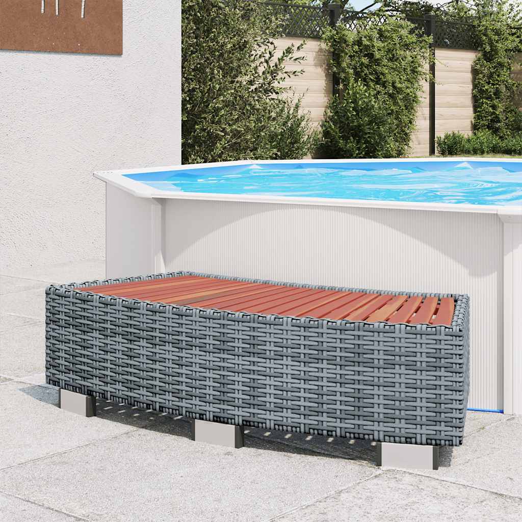 Spa-Einstiegsstufe Poly Rattan 92×45×25 cm Schwarz