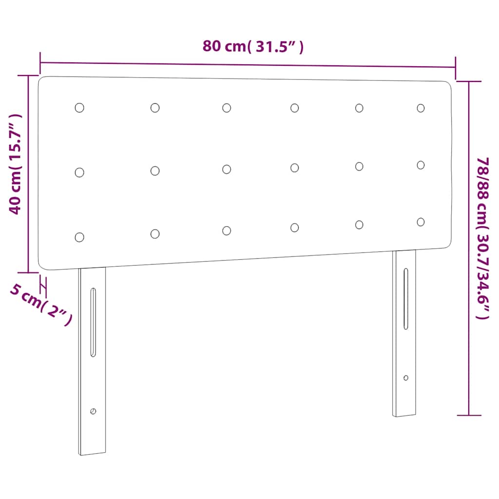Kopfteil Hellgrau 80x5x118/128 cm Stoff
