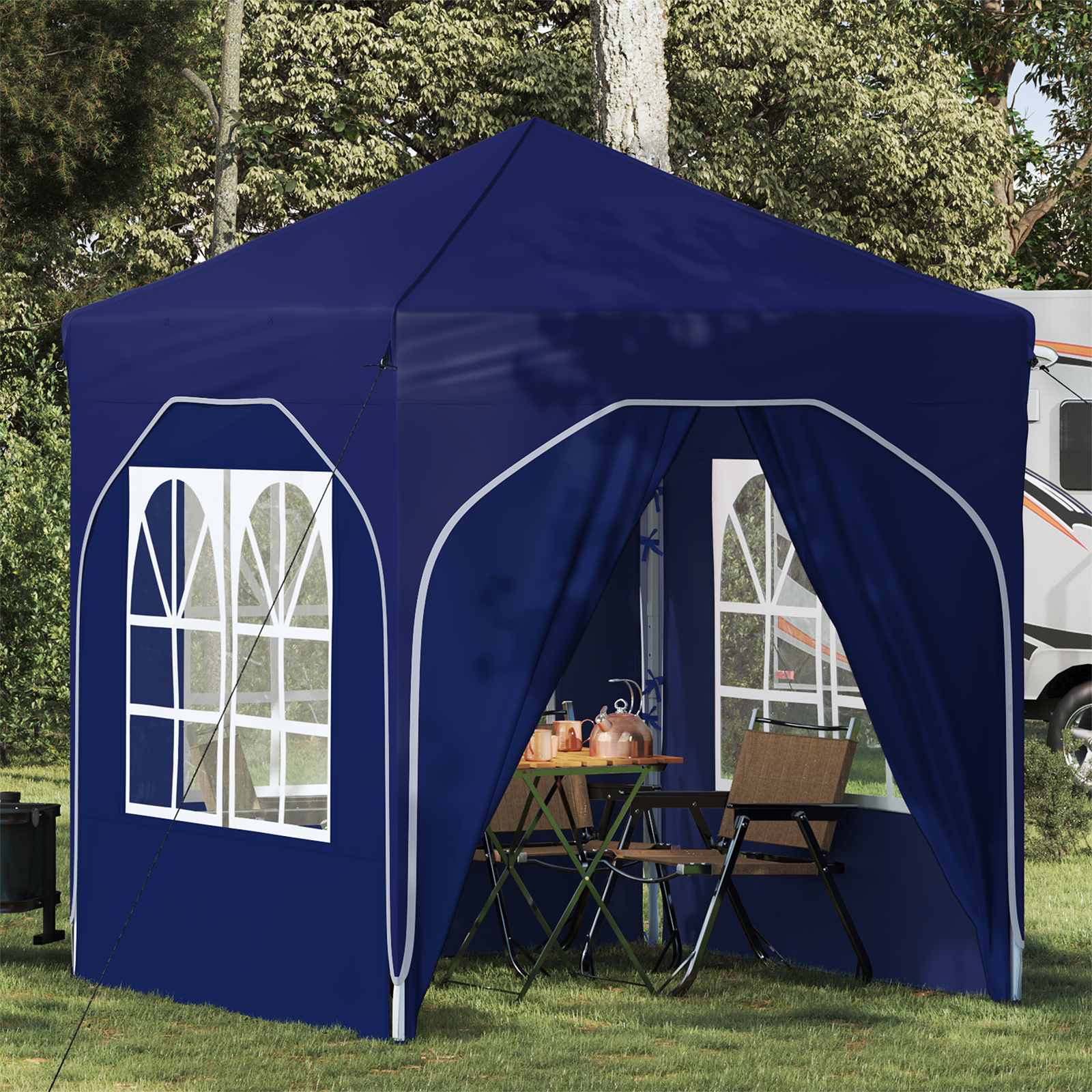 Pop-up Partyzelt 194 x 194 x 245 cm Creme